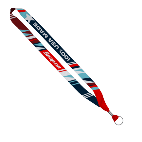 USA Made 0.75" Dye-Sublimated Lanyard with Zinc Crimp & Zinc Split-Ring 21