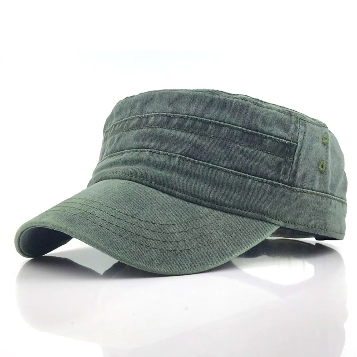 Washed Cotton Hat Distressed Cadet Cap Military Army Style 4