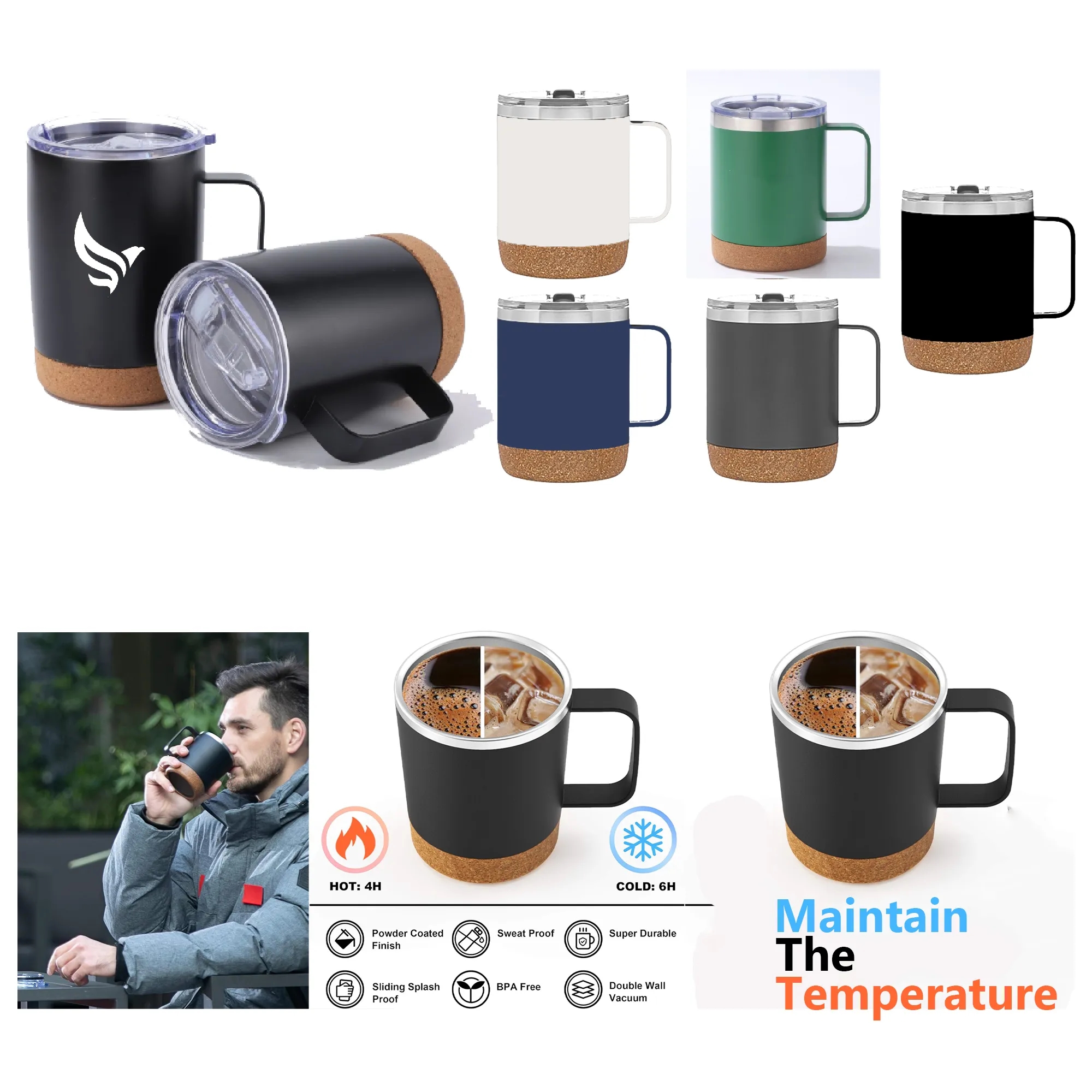 Mug with Cork Bottom - 12 Oz 5