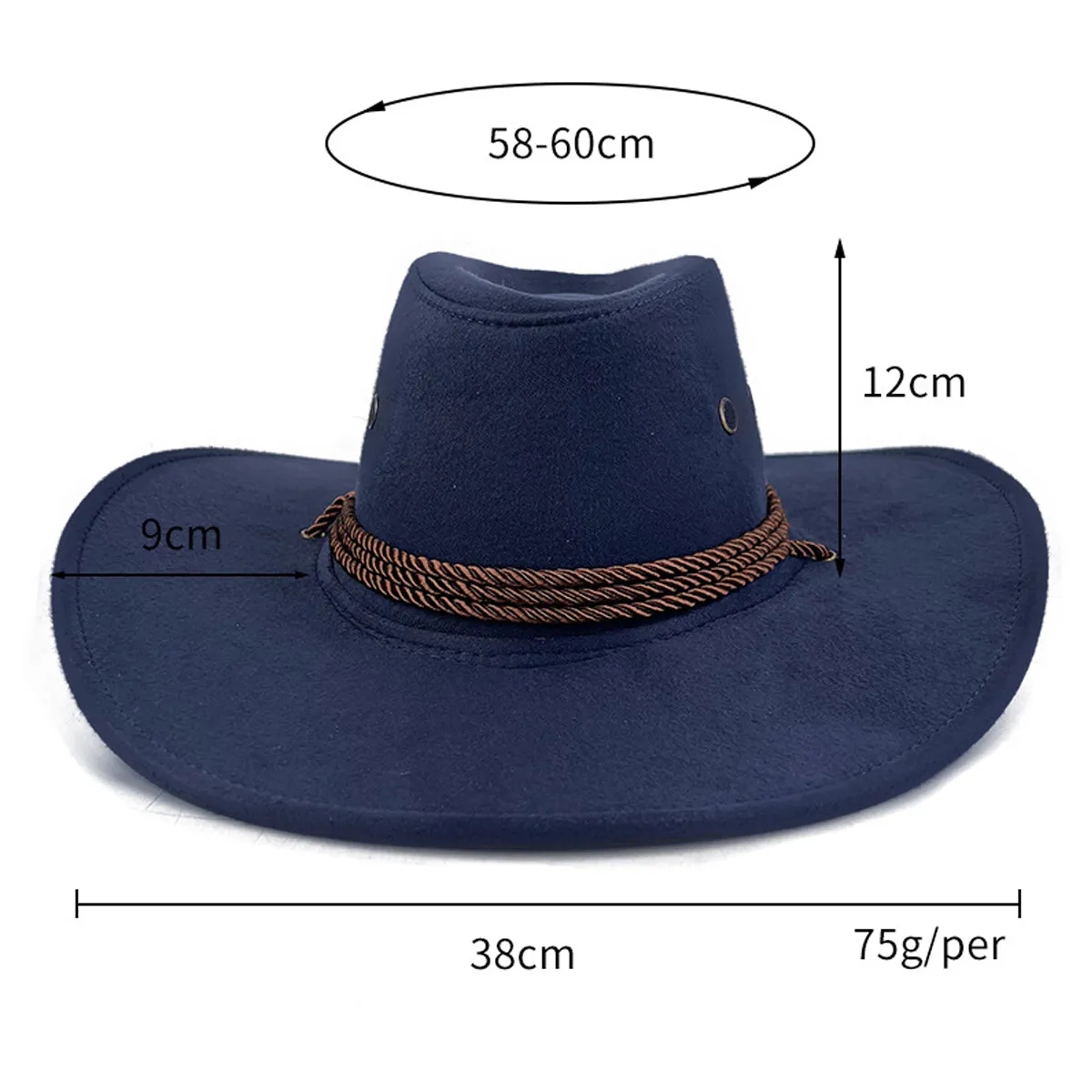 Fashion National Retro Drawstring Jazz Western cowboy hat 4