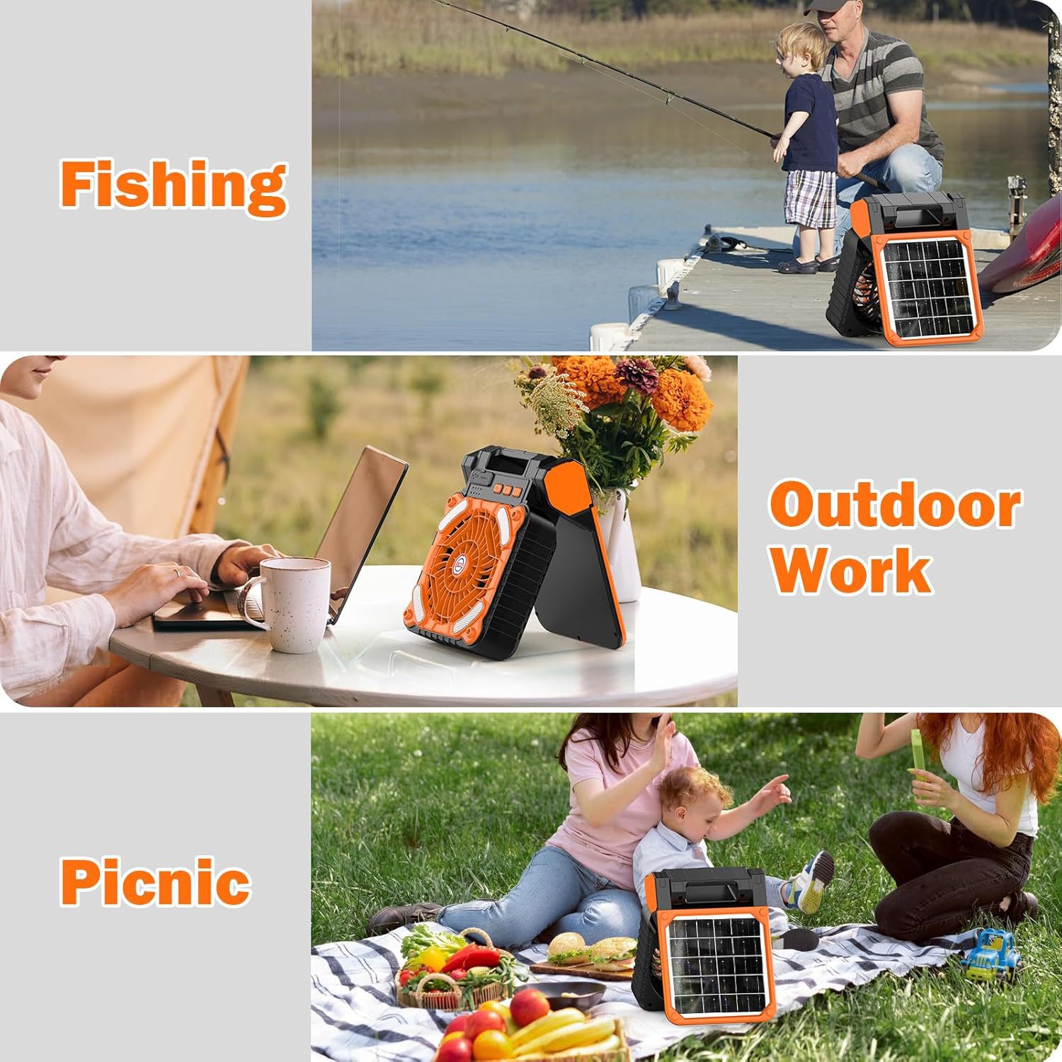 Solar-Powered Portable Camping Fan 4