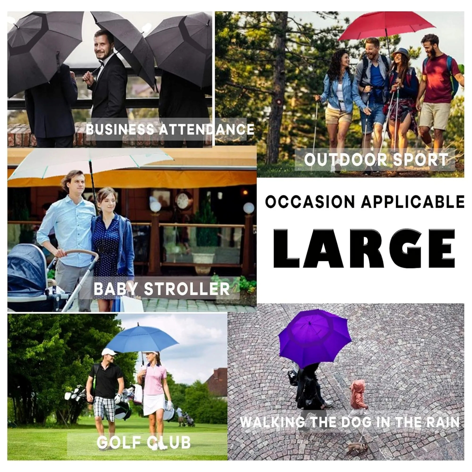 Large Wind Resistant Straight Pole Golf Umbrella 3