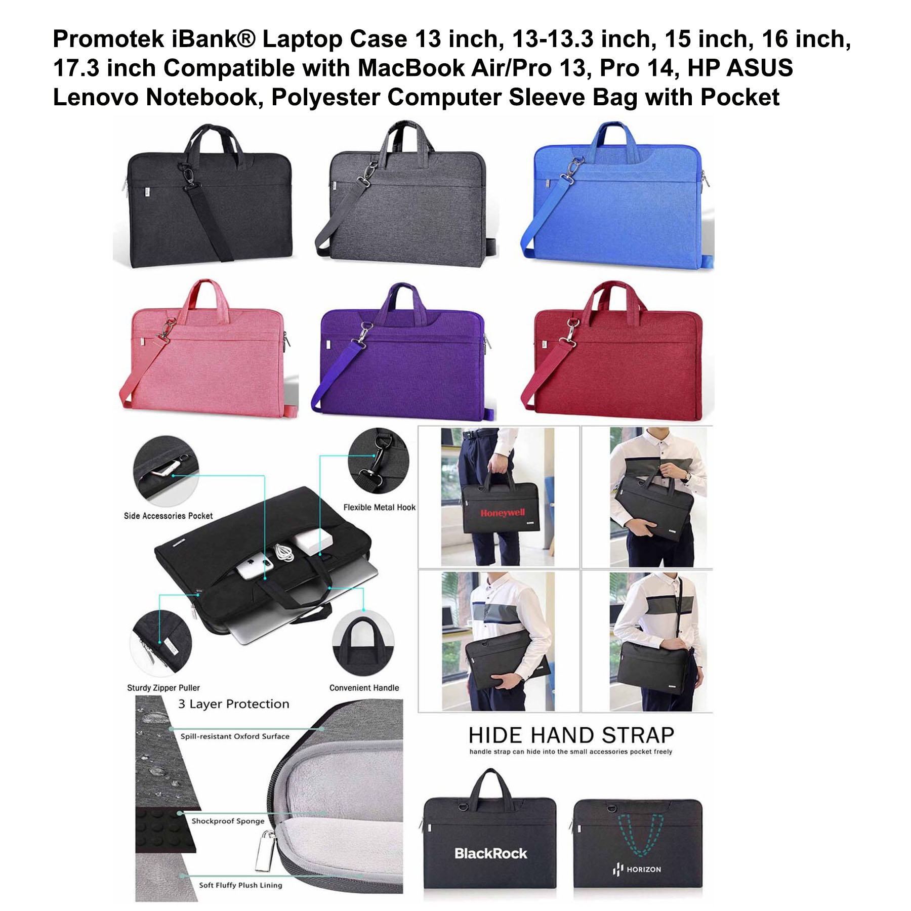iBank ® Laptop Sleeve Case 13 Inch Water-resistant Protective Fabric Bag 1