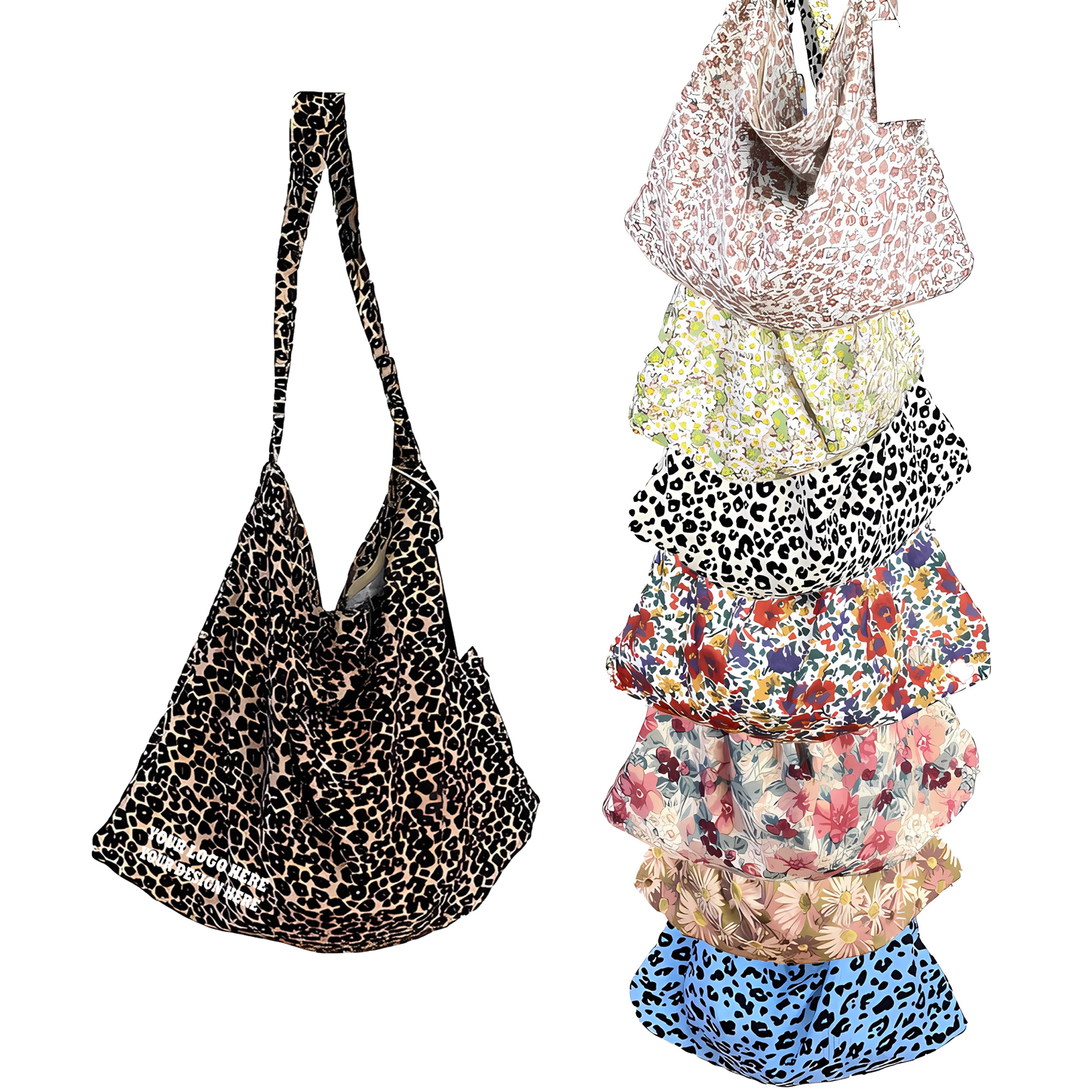 Shoulder Living Tote Leopard Print Crossbody Canvas Bag 10
