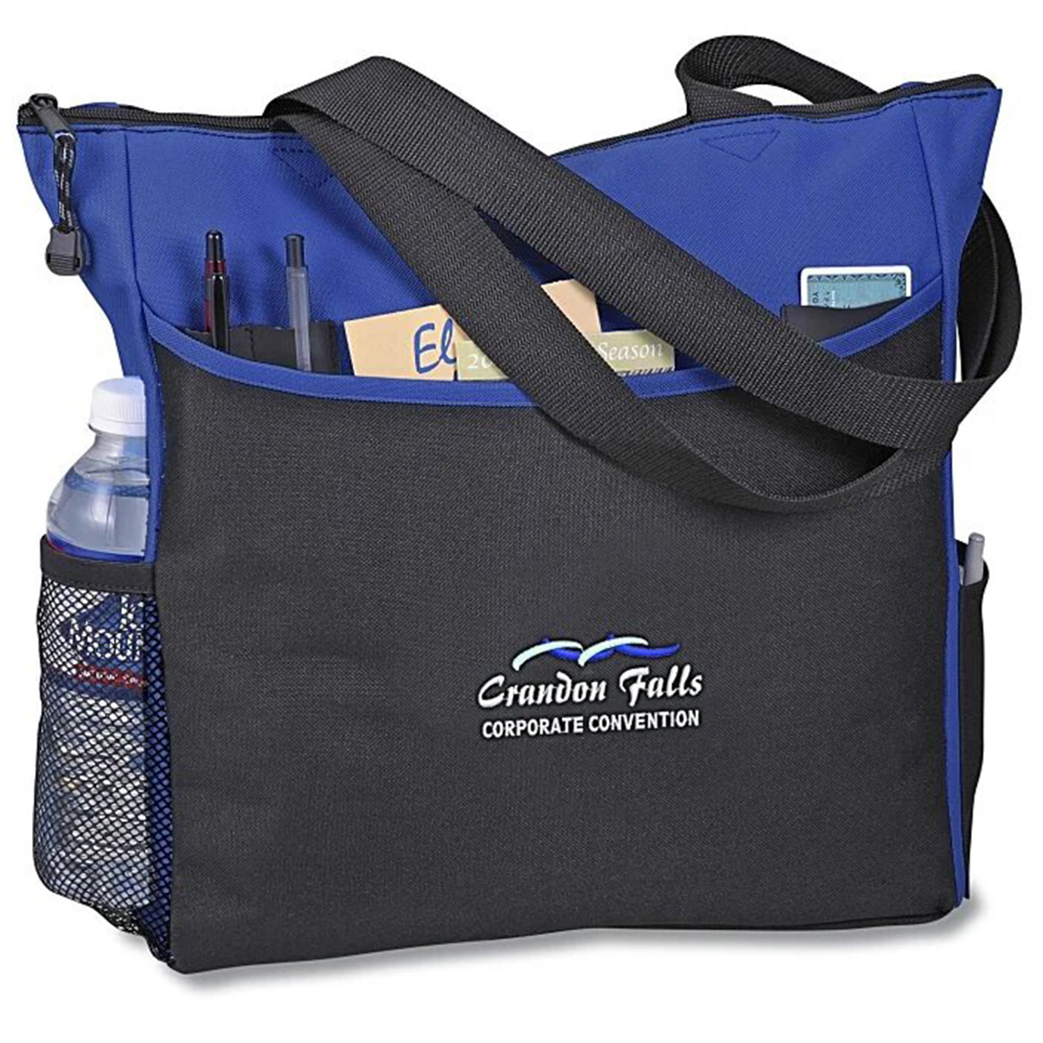 Polyester Grocery Two-Tone Tote Bag, custom tote bag with logo imprint 5