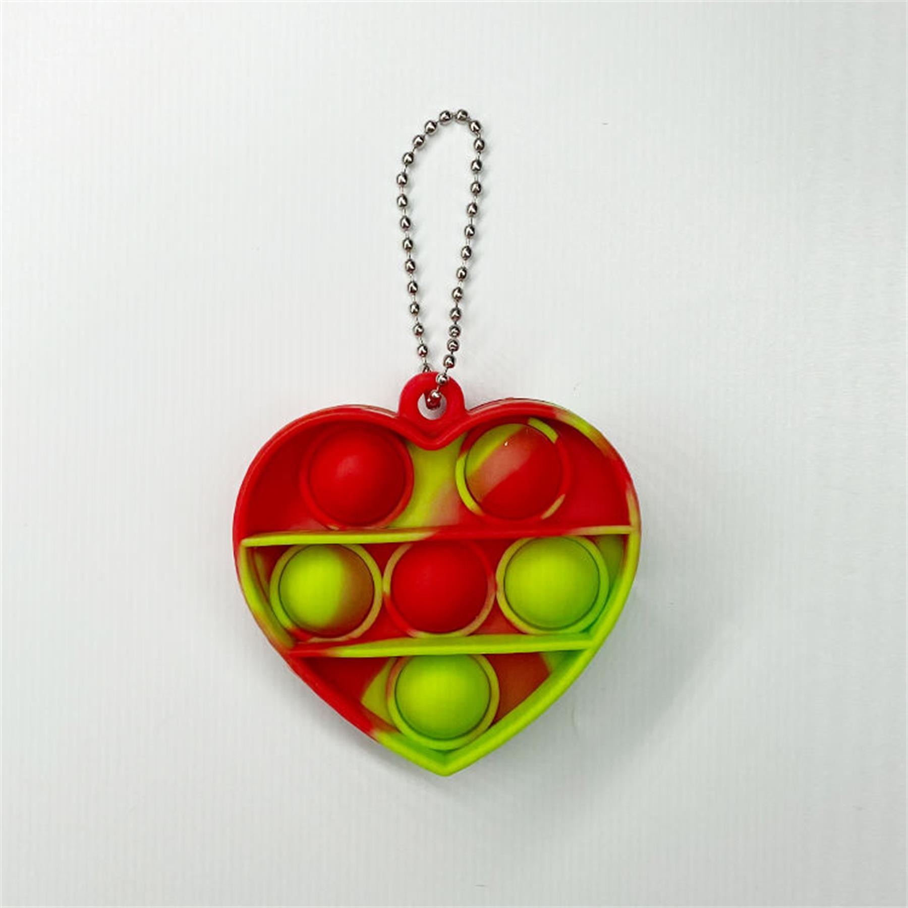 Heart-shaped Bubble Sensory Fidget Toy Keychain 4