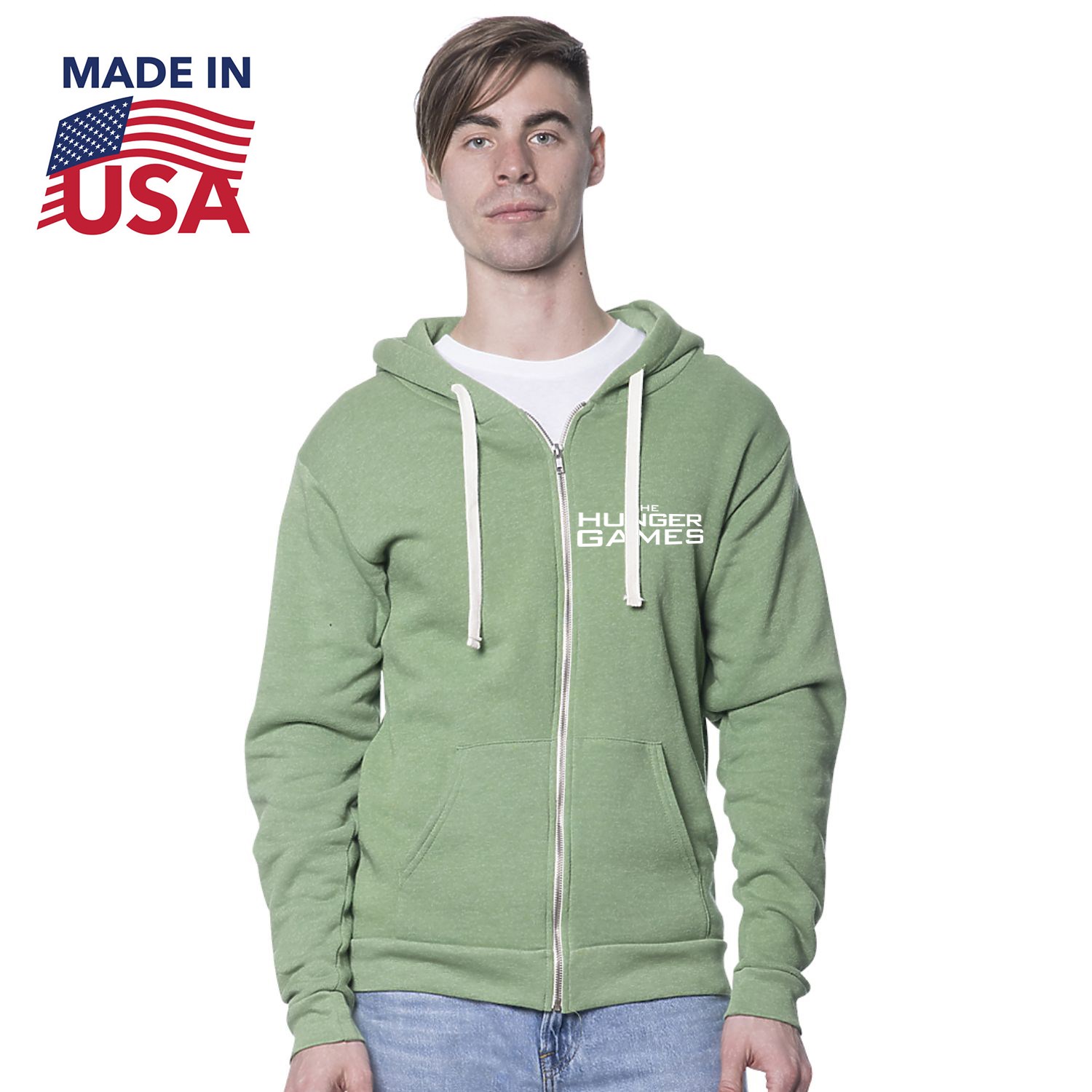 USA Made Unisex Organic RPET Fleece Zip Hoodie 3