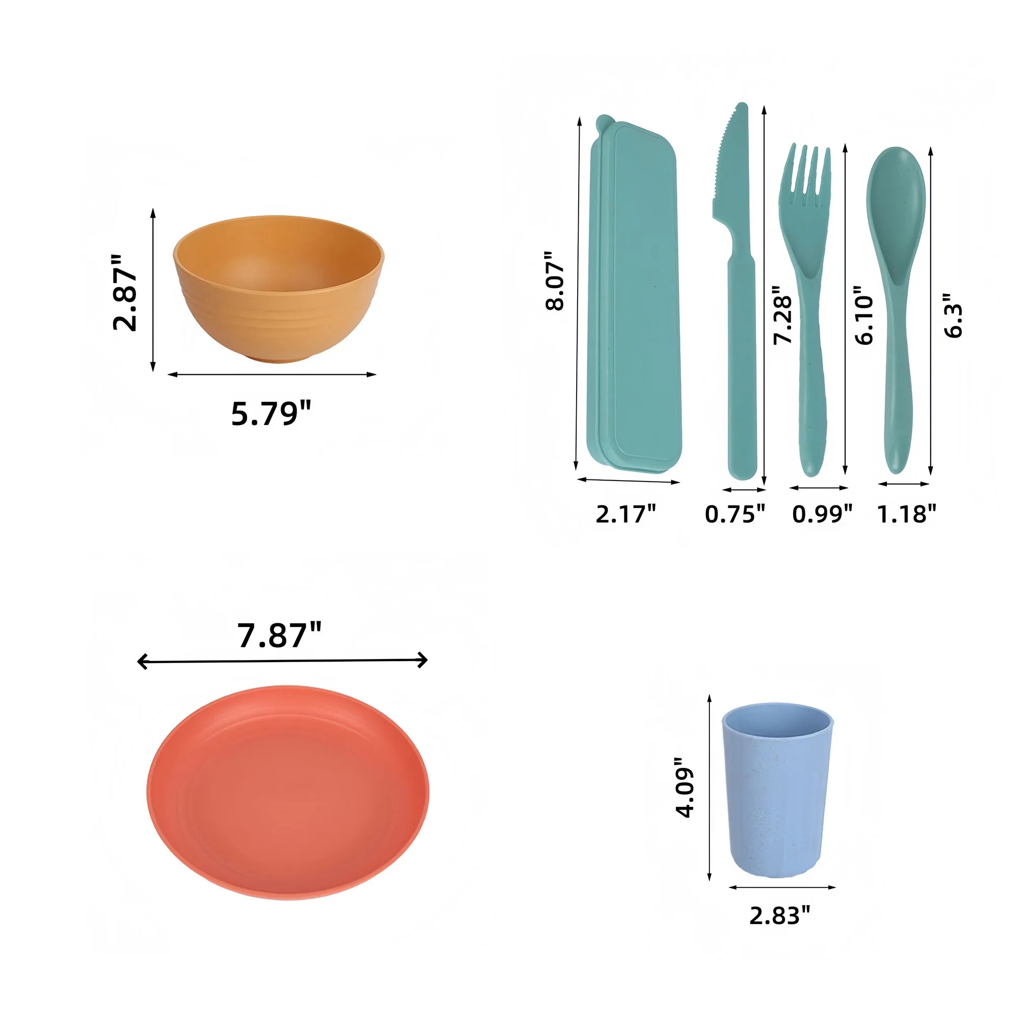 Eco-Friendly Wheat Straw Flatware Set Biodegradable 4