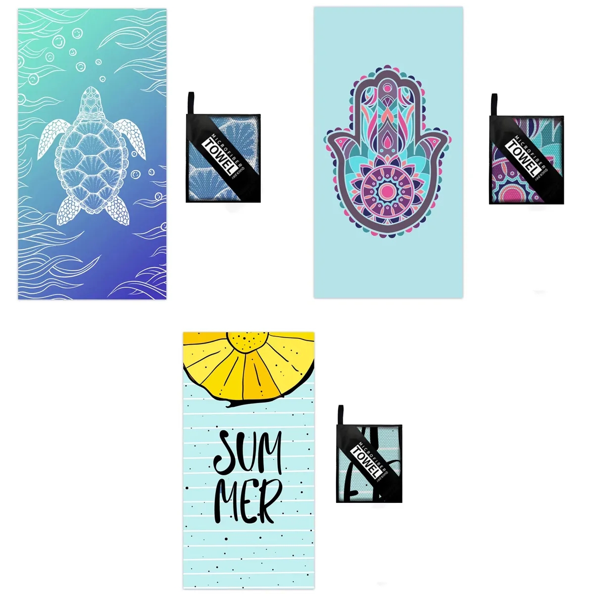 Printed Microfiber Beach Towels 2