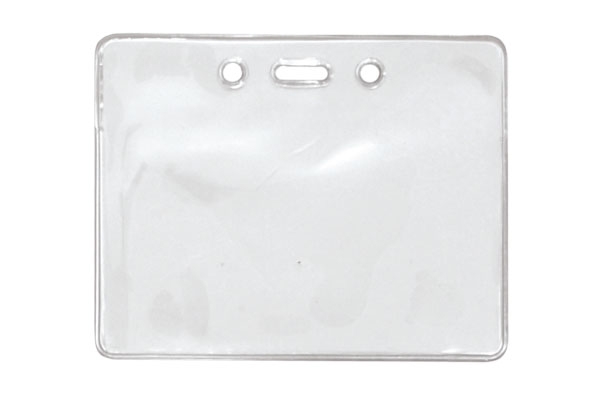3.80" W x 3.00" H - Horizontal Clear Vinyl Badge Holder (Blank) 1