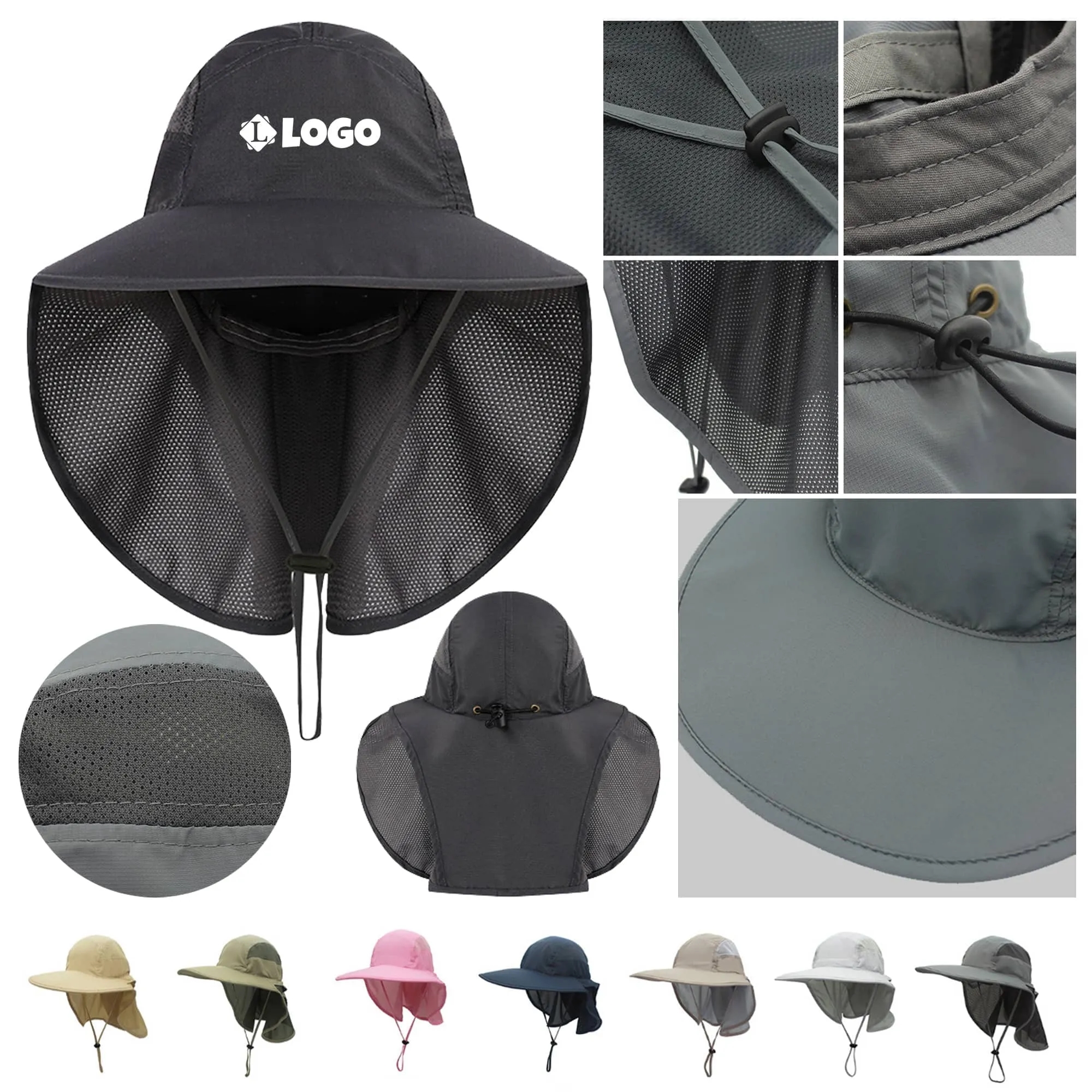 Outdoors UV Sun Hat With Neck Flap 3