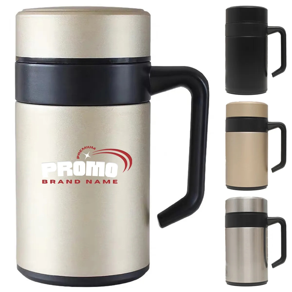 Business Office Vacuum Insulated Water Bottle Cup w/ Handle, custom water bottle with logo imprint 4
