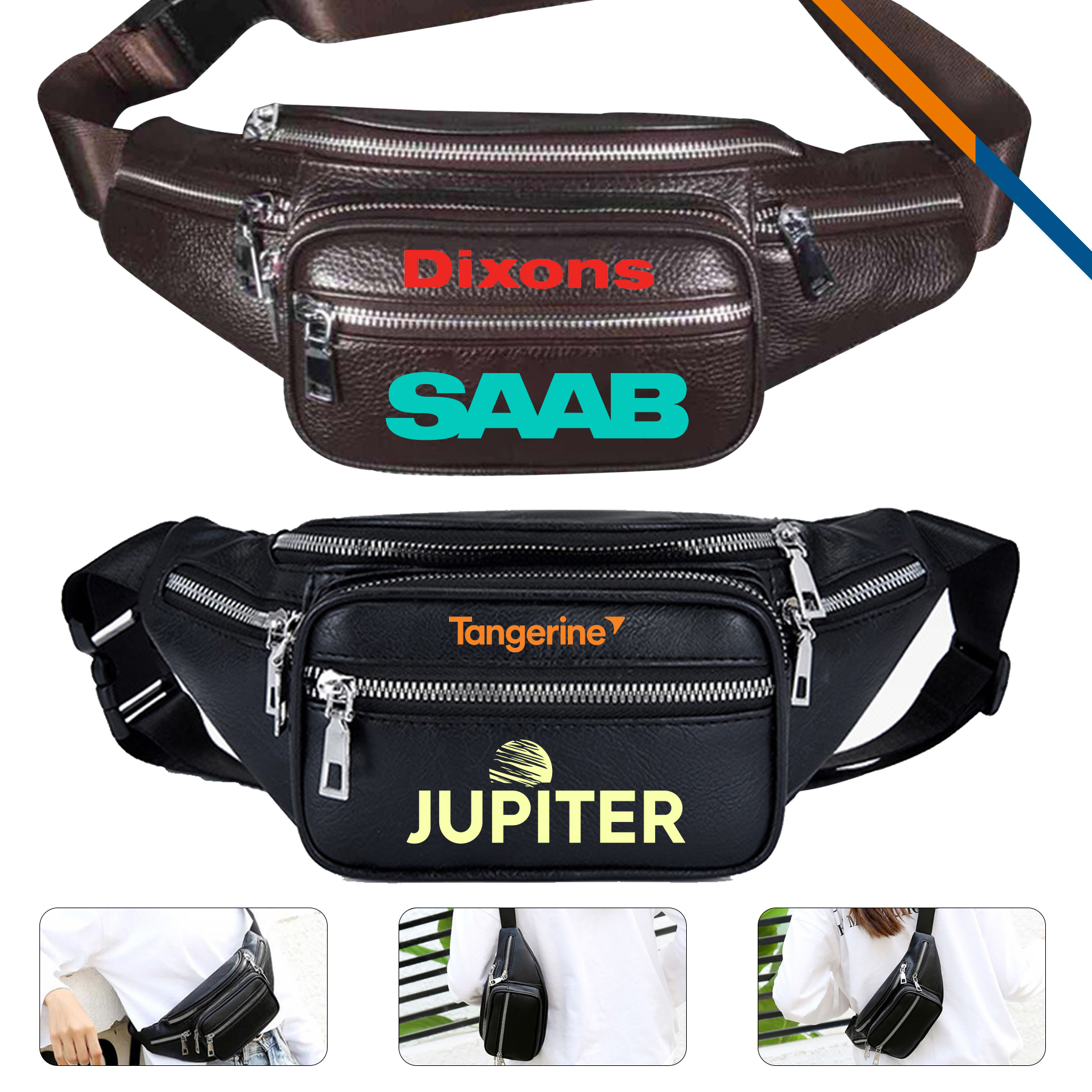 Racer PU Leather Waist Pack 2