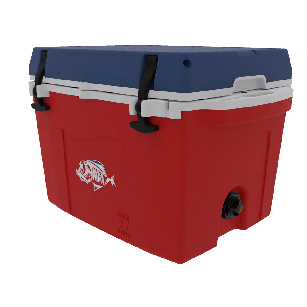 Taiga 27 Quart Cooler: Custom molded Logo, Custom PMS Color 40
