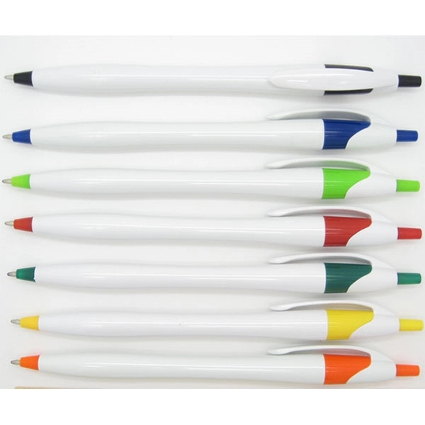Dart White Barrel Clicker Pen 3