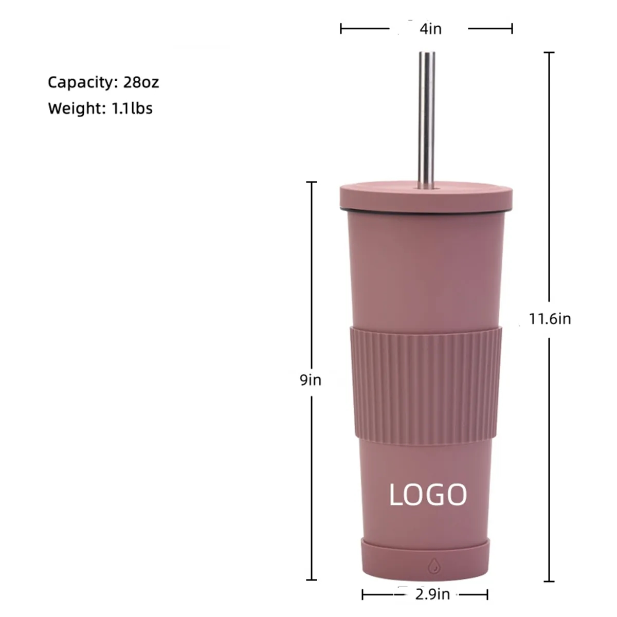 28oz Tumbler Insulated water Bottle with Straw 4