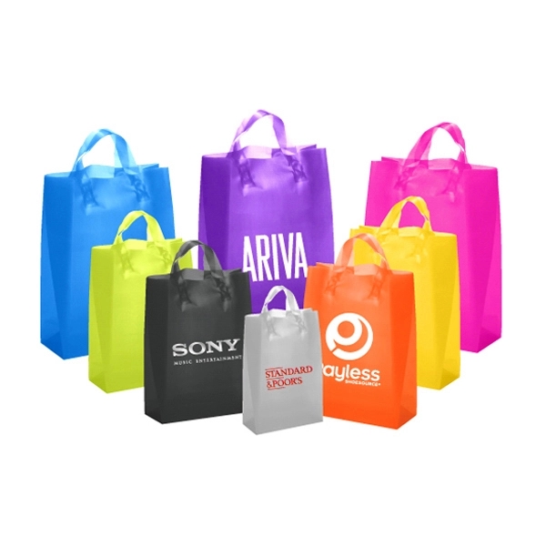 Coloured Frosted Soft Loops Tote Bags 1