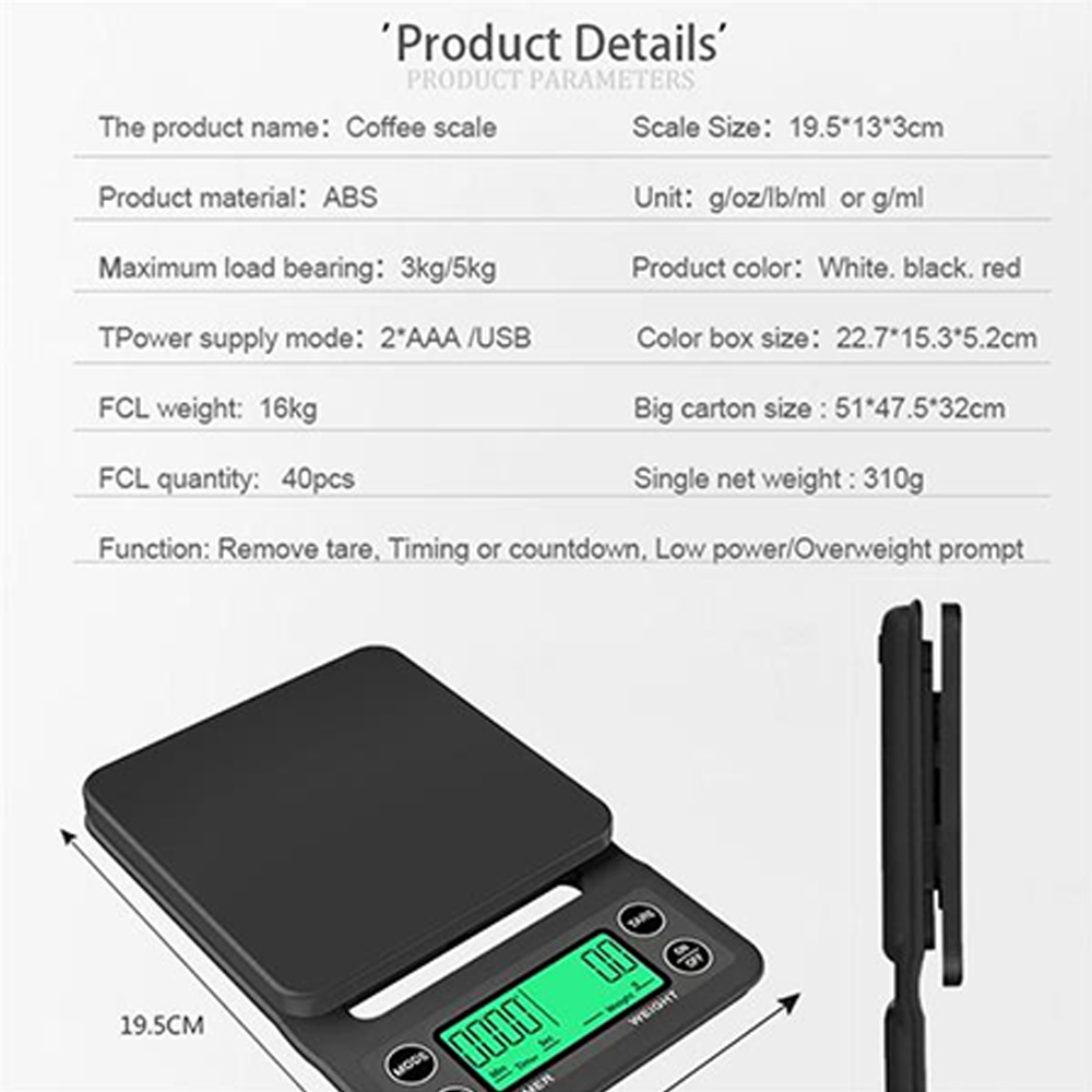 Digital Coffee Scale With Timer For Pour Over And Drip 3