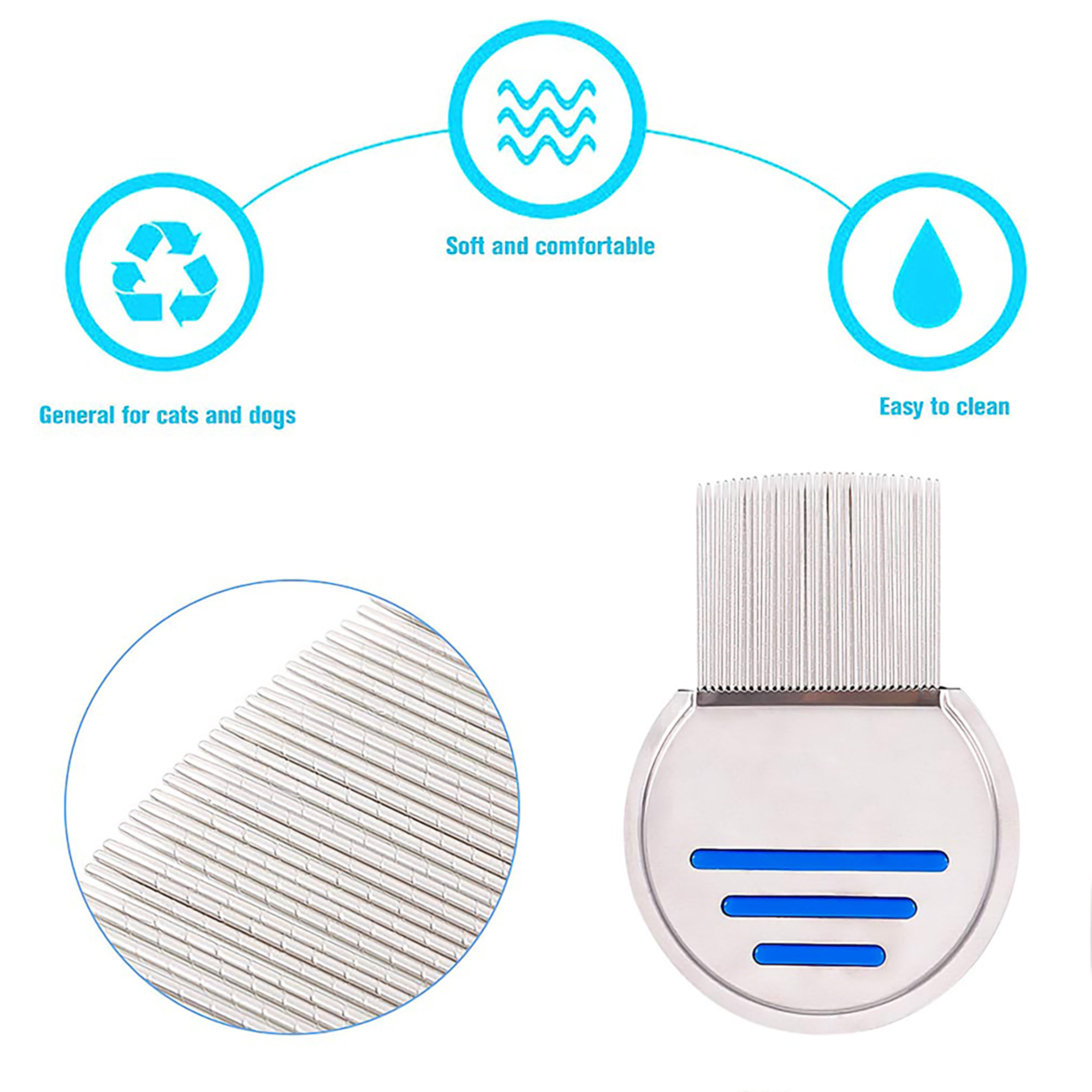 Round Dog Flea Comb 3