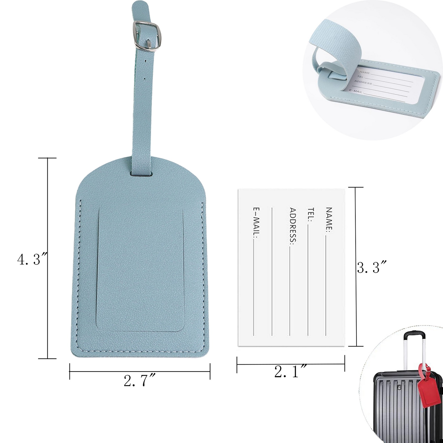 PU Leather Luggage Tags 4