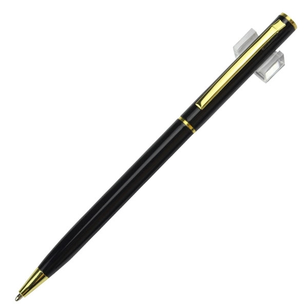 Slim Twist Metal Hotel Pen With Gold Trim 12