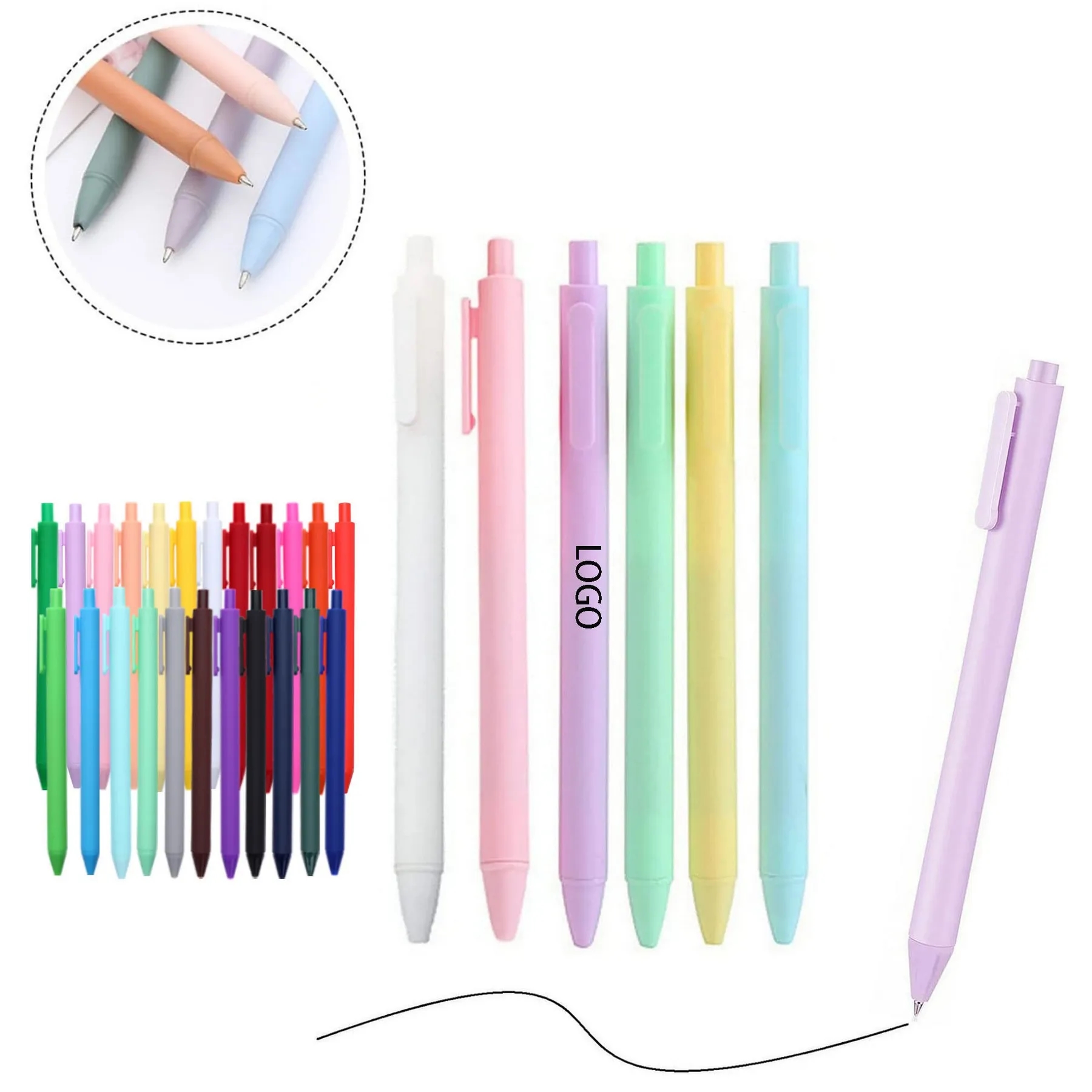 Colorful Plastic Retractable Ballpoint Pen 3