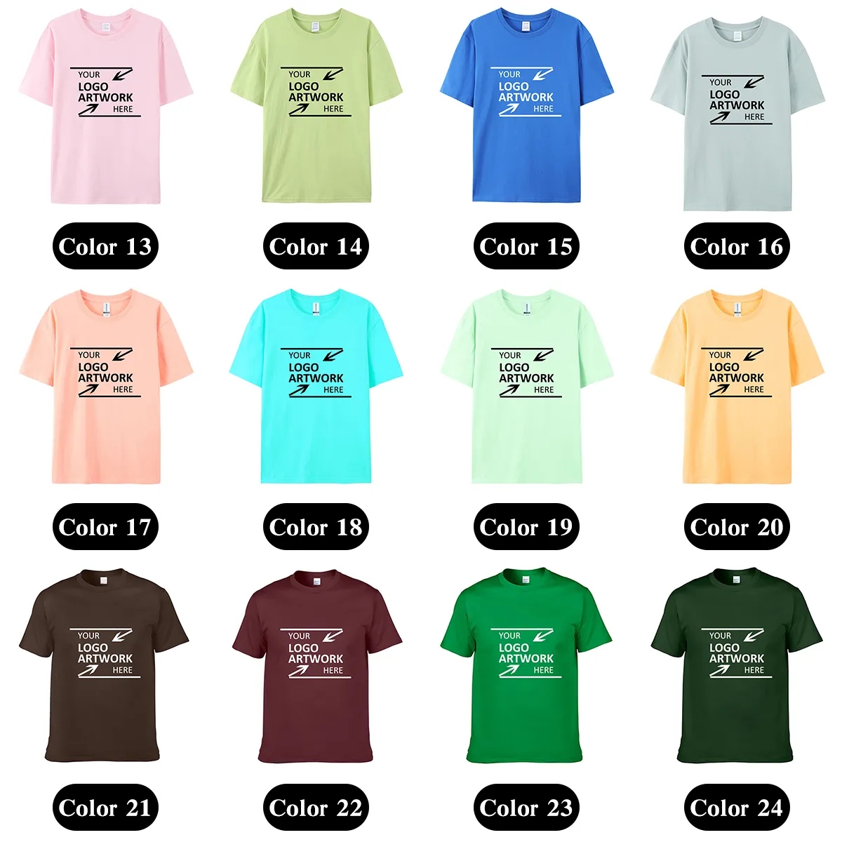 Custom 180g Cotton Tshirts Wholesale Bulk Blank Mens Tee For Printing 7