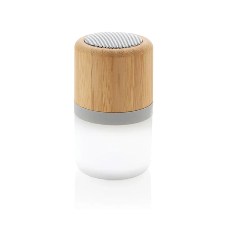 Round Bamboo Color Changing Mini Speaker 3