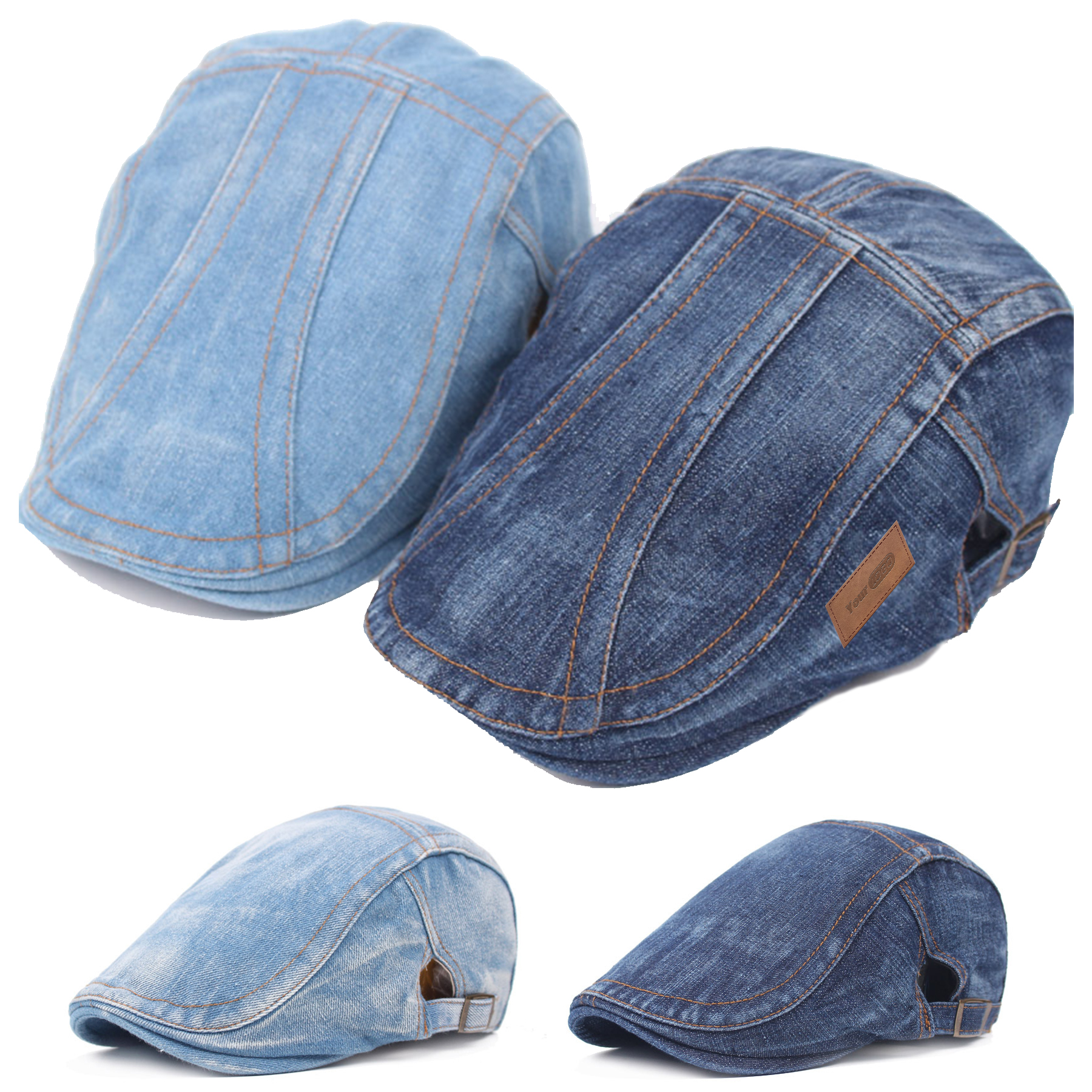 Denim Newsboy Cap for Men Women 3