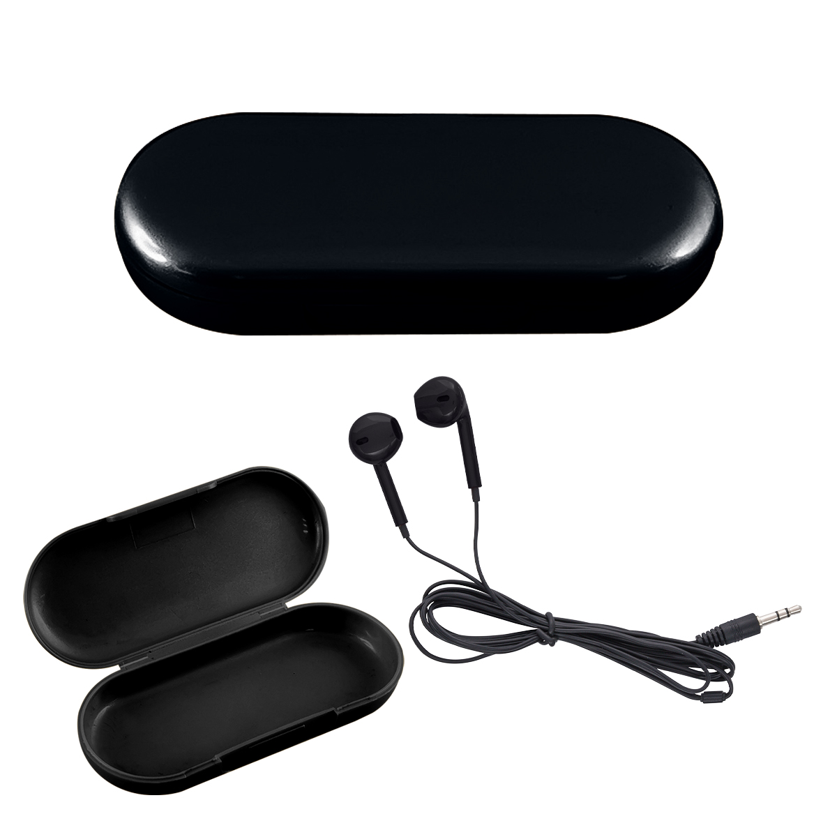 Metallic Wired Earbuds With Clamshell Case 2
