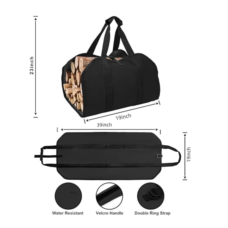 Firewood Log Carrier Tote Bag, custom tote bag with logo imprint 5