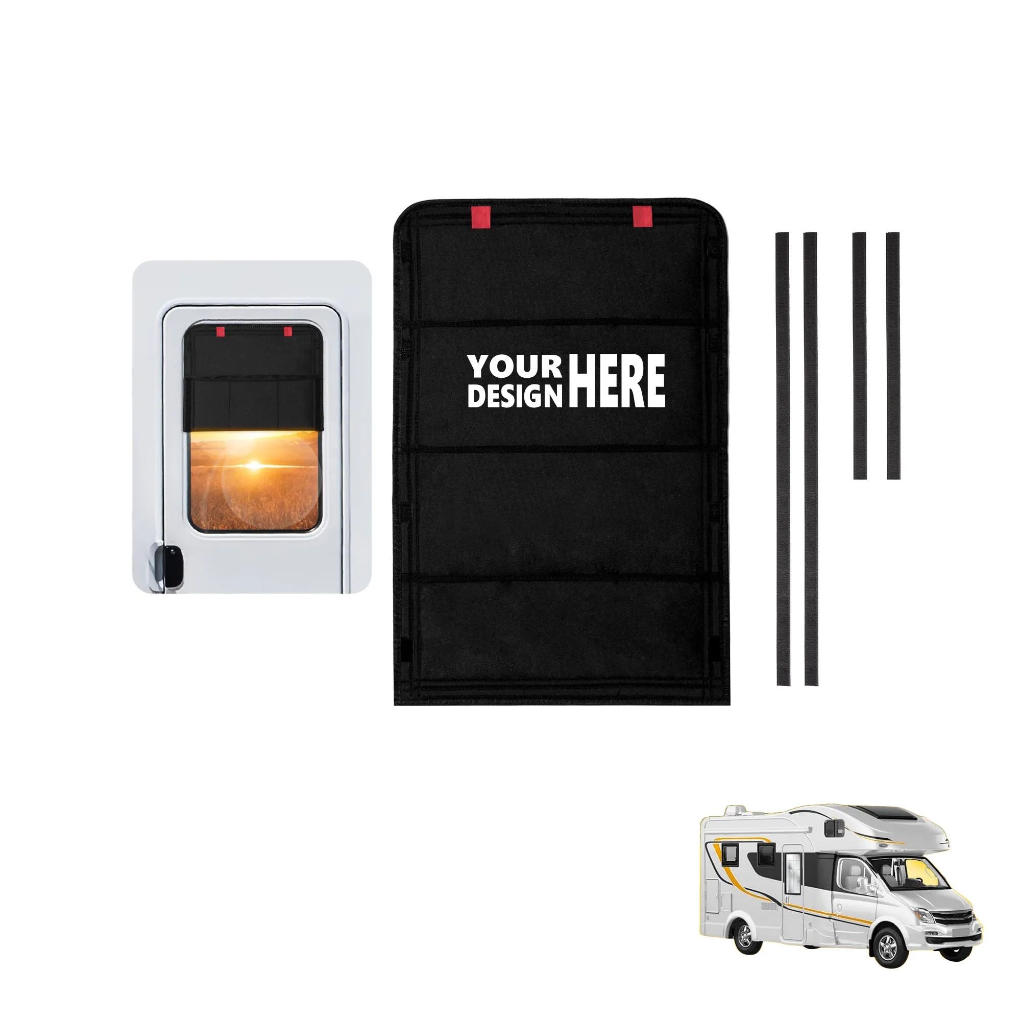 Foldable RV Door Window Shade MOQ 50 PCS 2