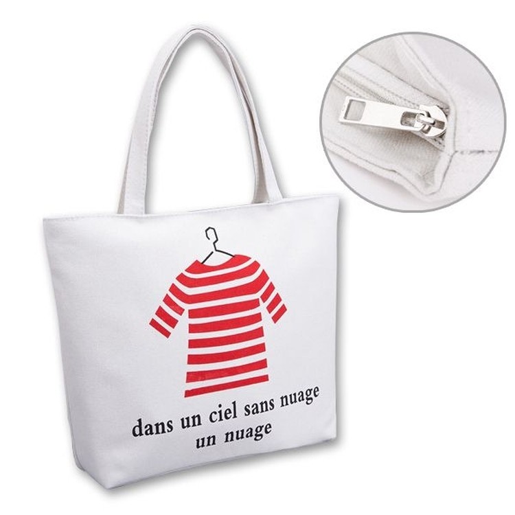 Zippered Poly Custom Logo Boat Handbag with Lining 1