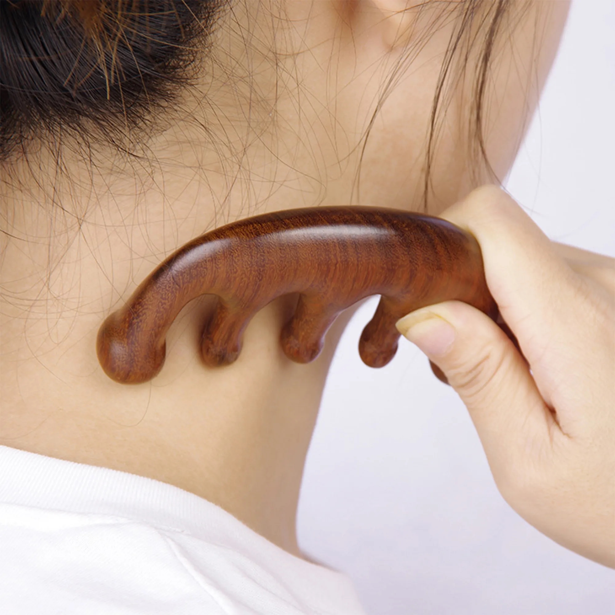 Sheesham Wood Five Prong Scalp Massage Comb 4