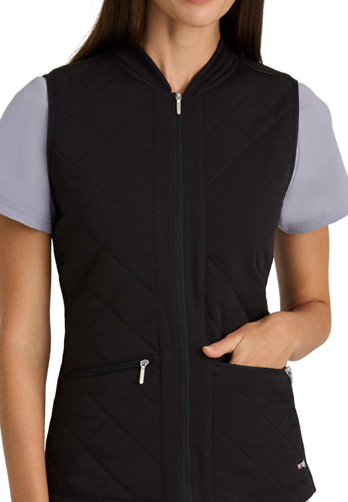 Grey's Anatomy Spandex Stretch - Women's Two-Pocket Quilted Christina Scrub Vest 6