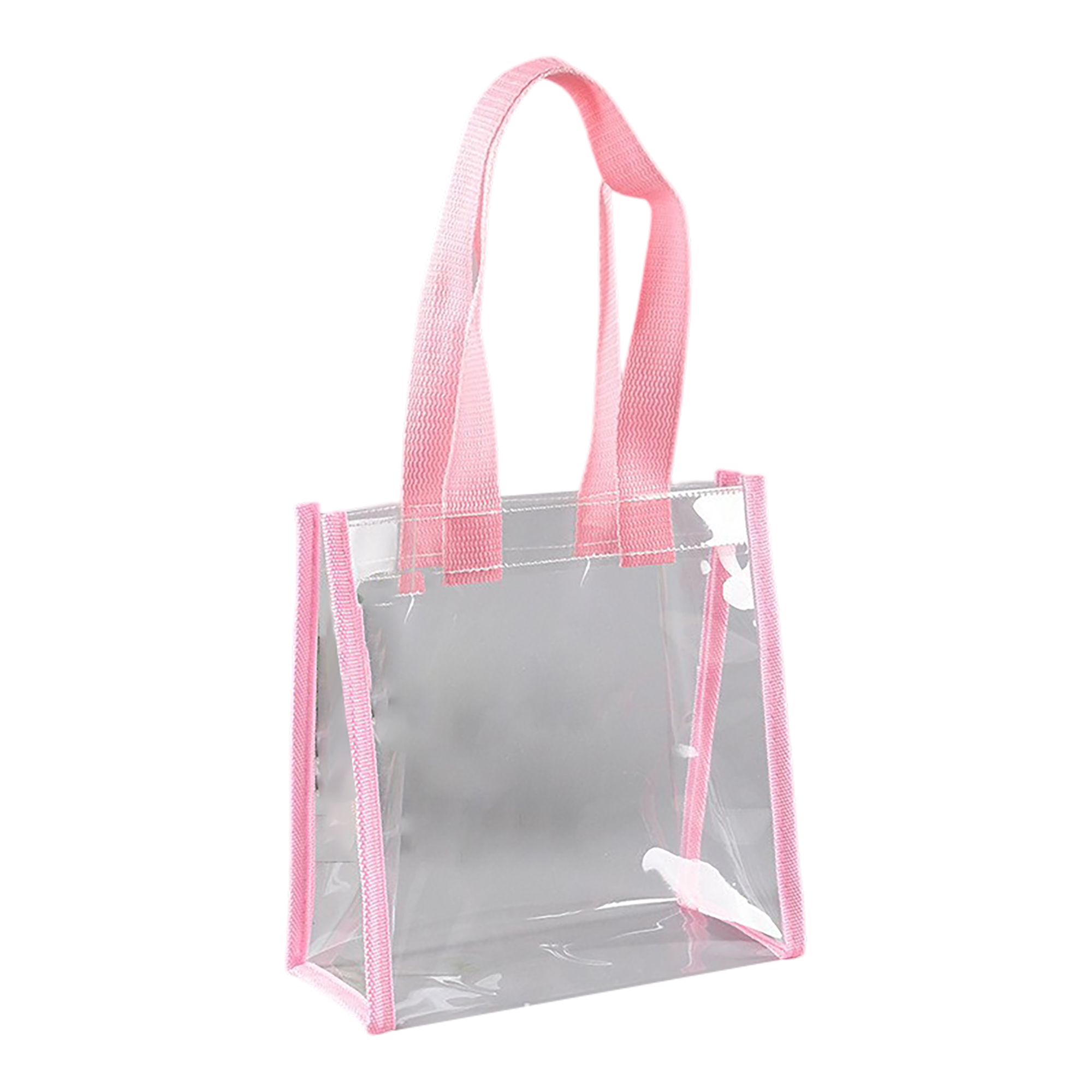 Vinyl Clear Tote Bag With Colored Shoulder Straps 3