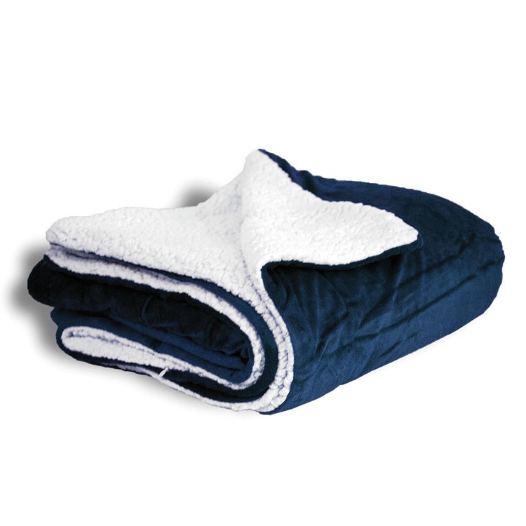 Oversized Navy Sherpa Blanket 1