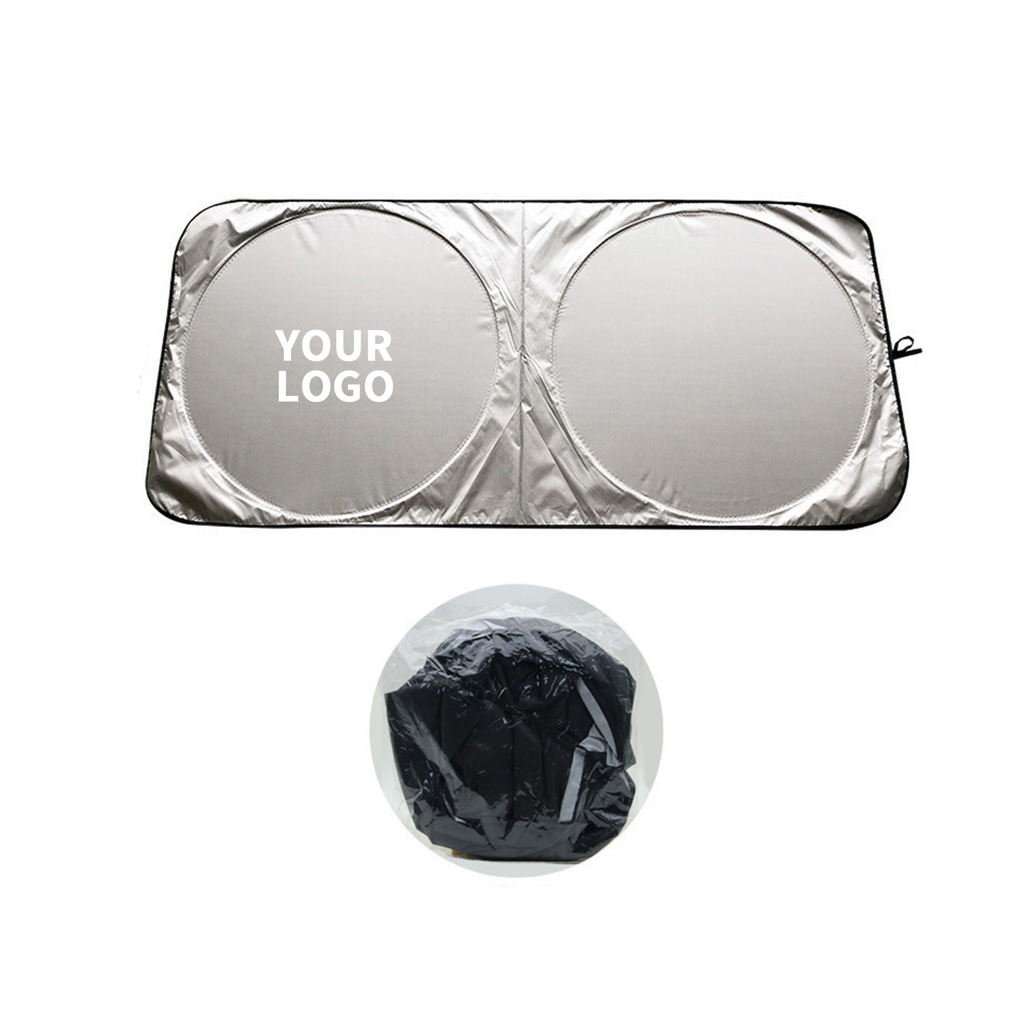 Foldable Car Windshield Sunshade With Storage Bag 59.1 x 27.6" 1