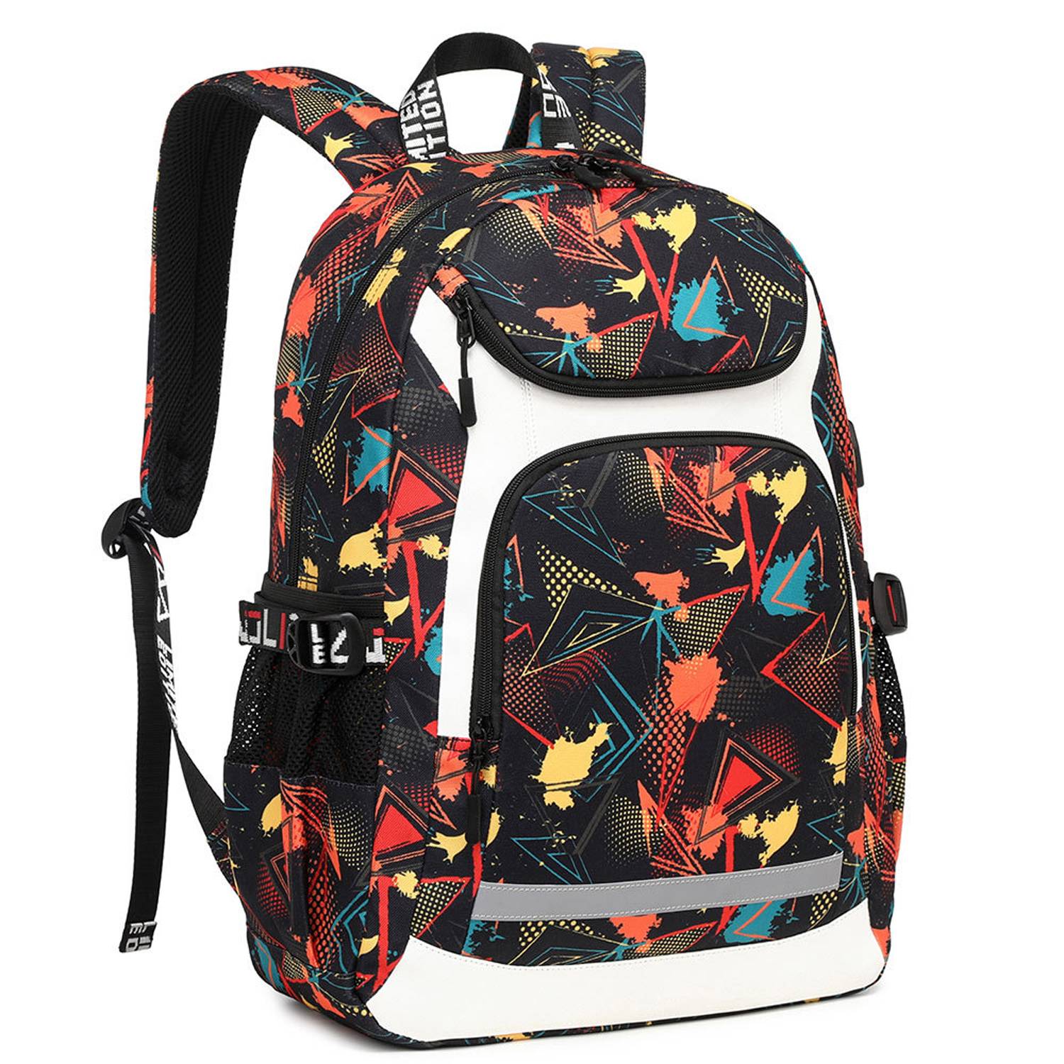 Reflective Oxford Travel Backpack w/ USB Port 9