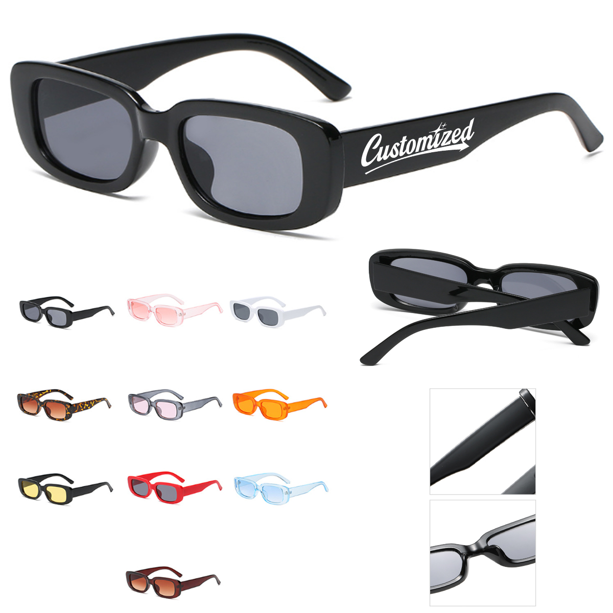 Retro Rectangular UV Protection Sunglasses 6
