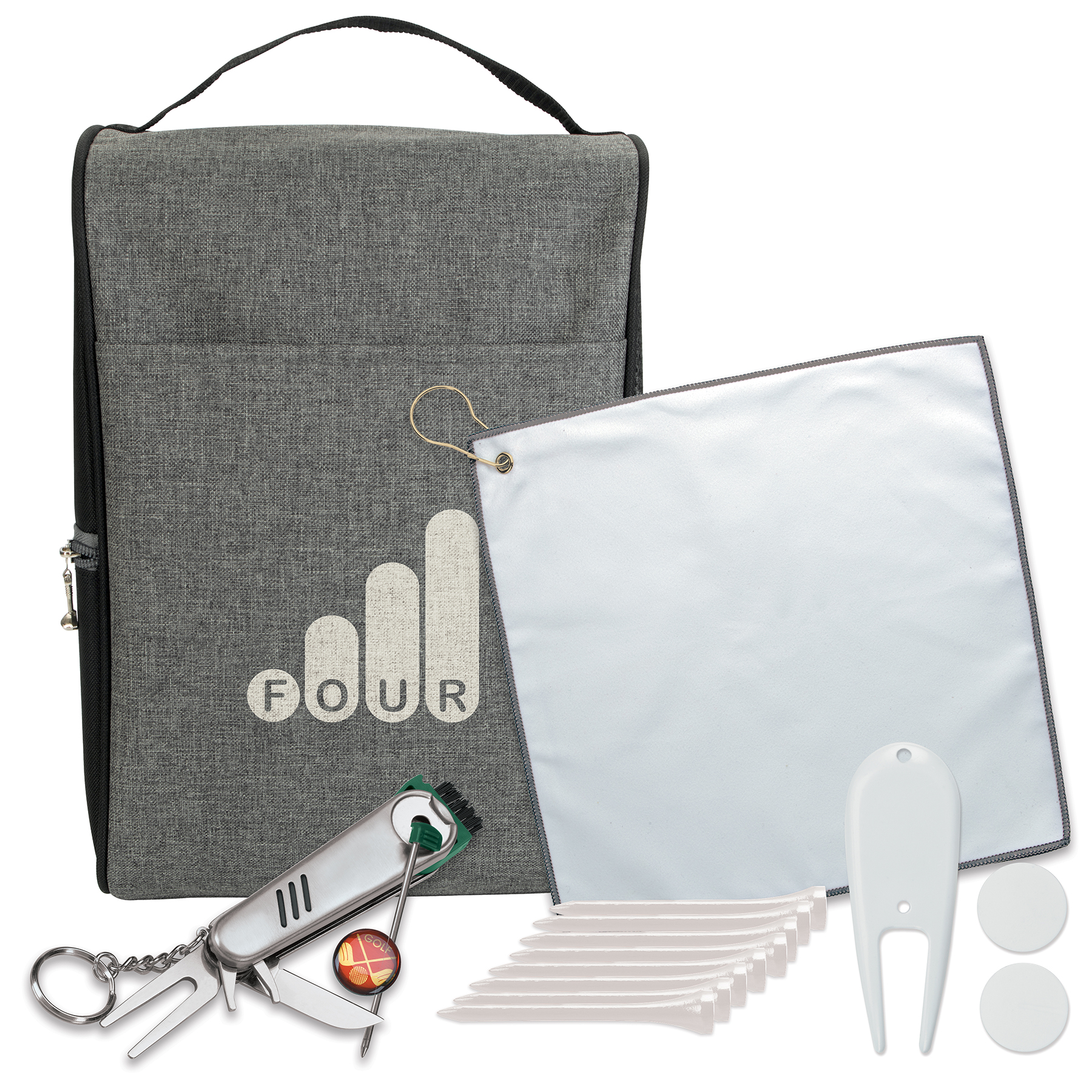 Heathered Shoe Bag Golf Kit 16