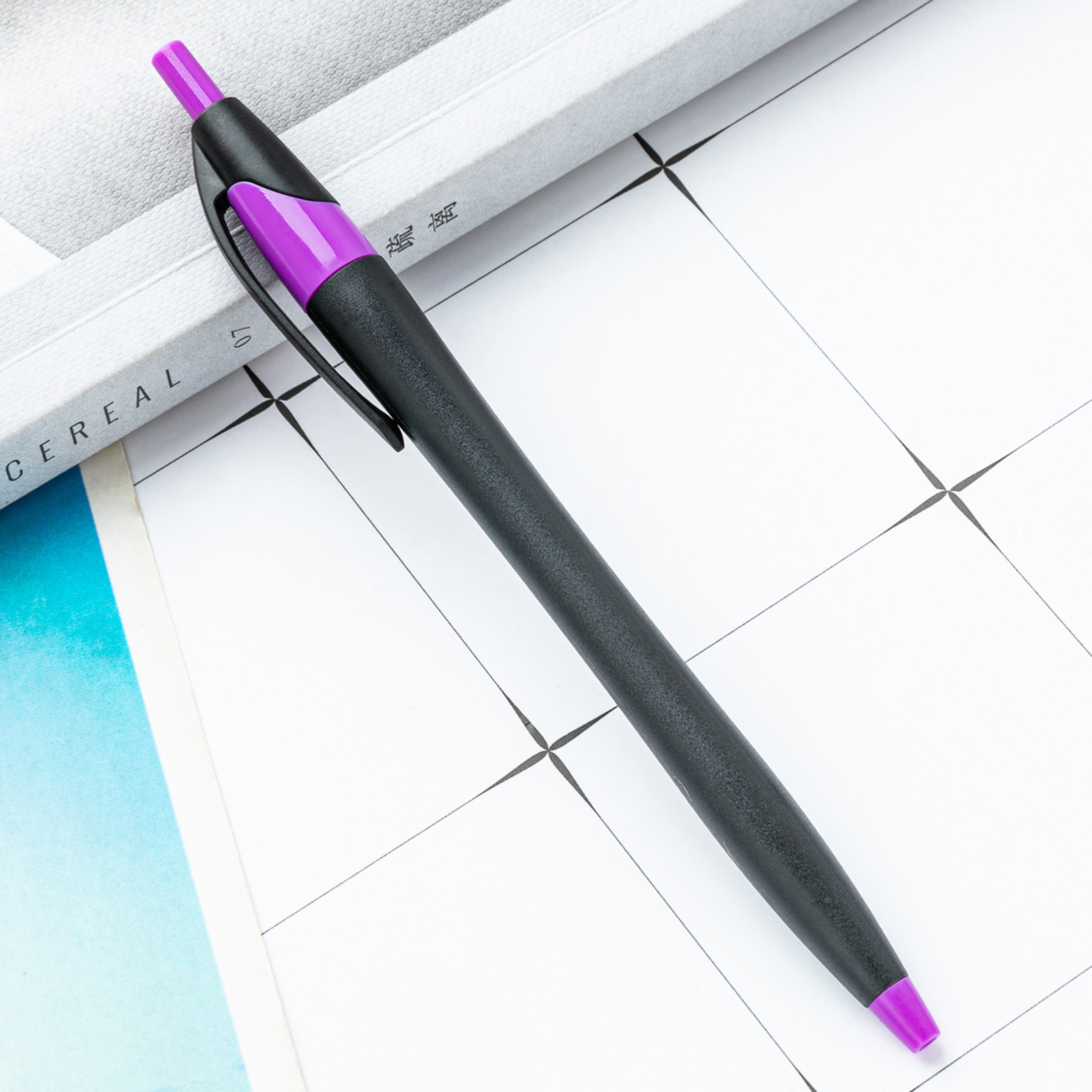 Plastic Matte Multi-Color Press Ballpoint Pen 9