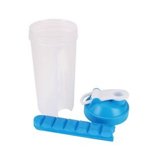 600ml Plastic Round Water Bottle With Detachable Pill Box 2