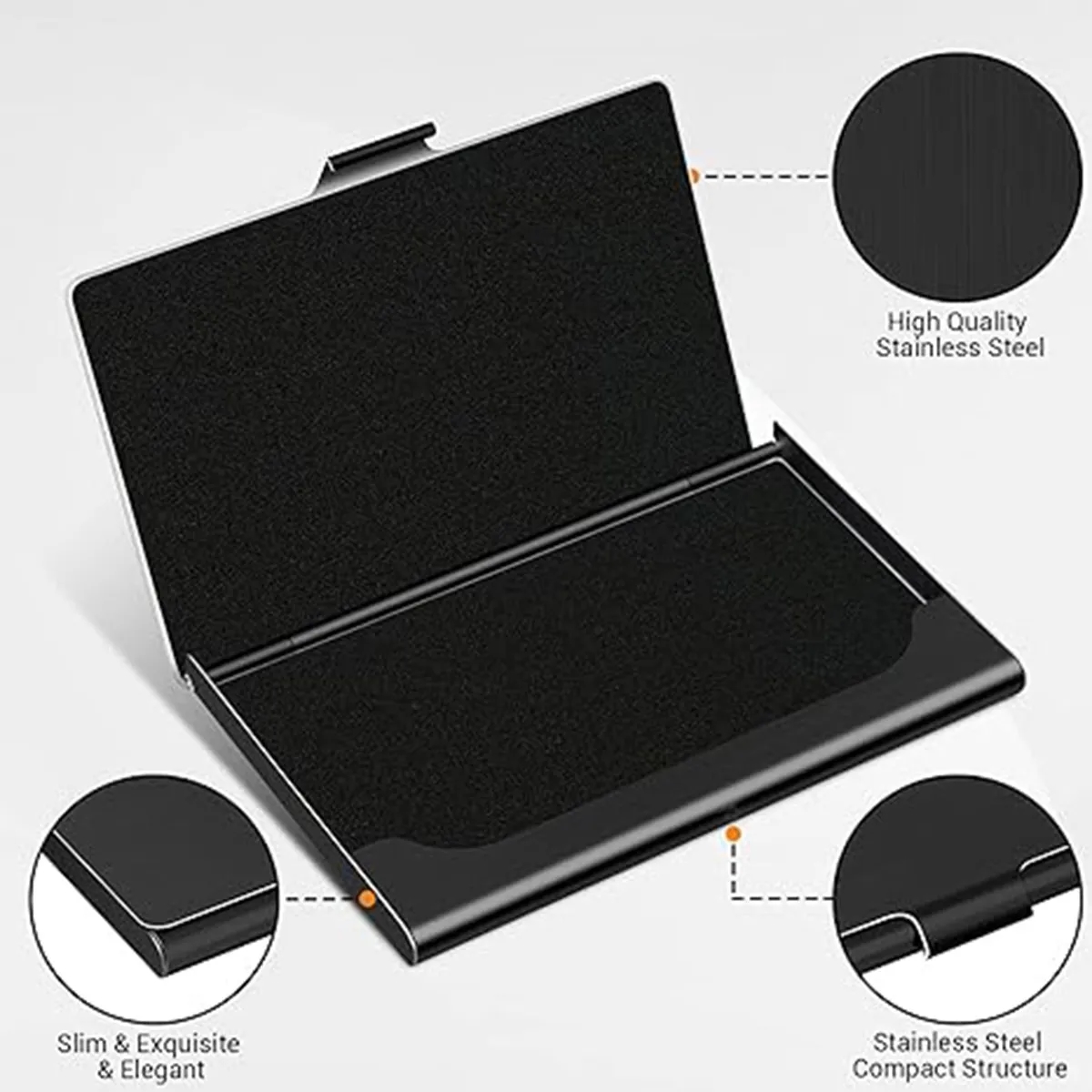 Unisex Buckle Pocket Metal Case Slim Business Card Holder 3