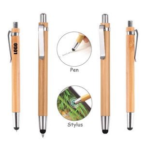 2 In 1 Bamboo Writing Pen With Stylus 18