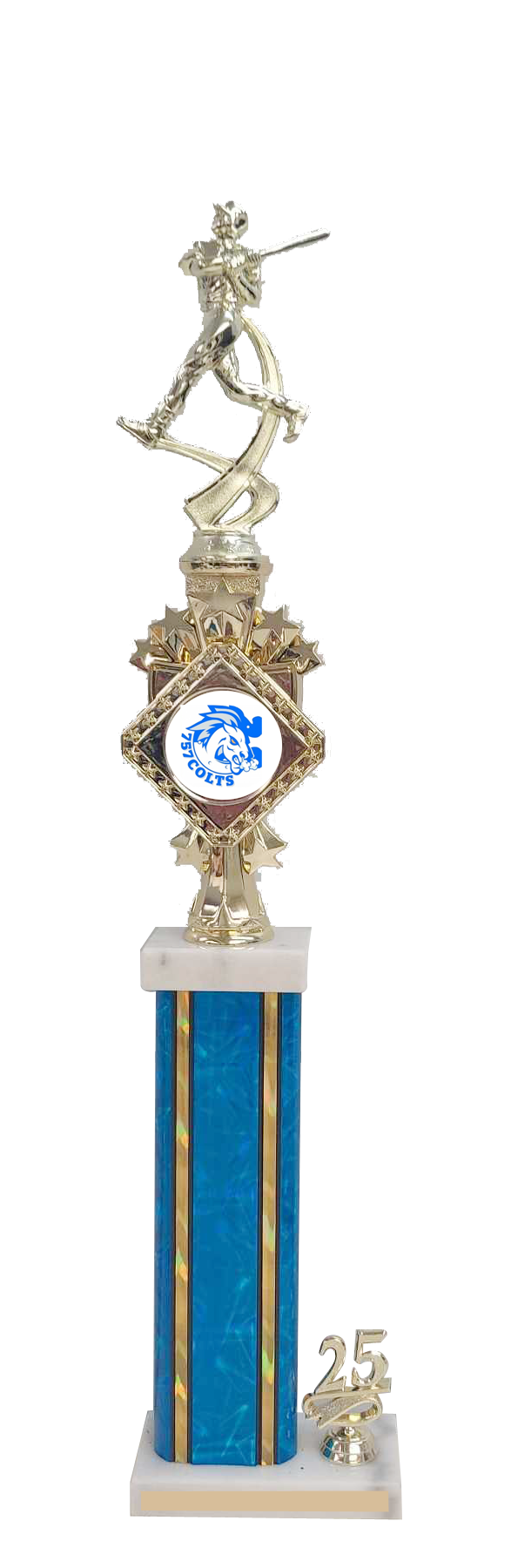 Rectangular Column Trophy with Marble Caps, Insert Riser, Choice of Logo, Figure and Trim 3