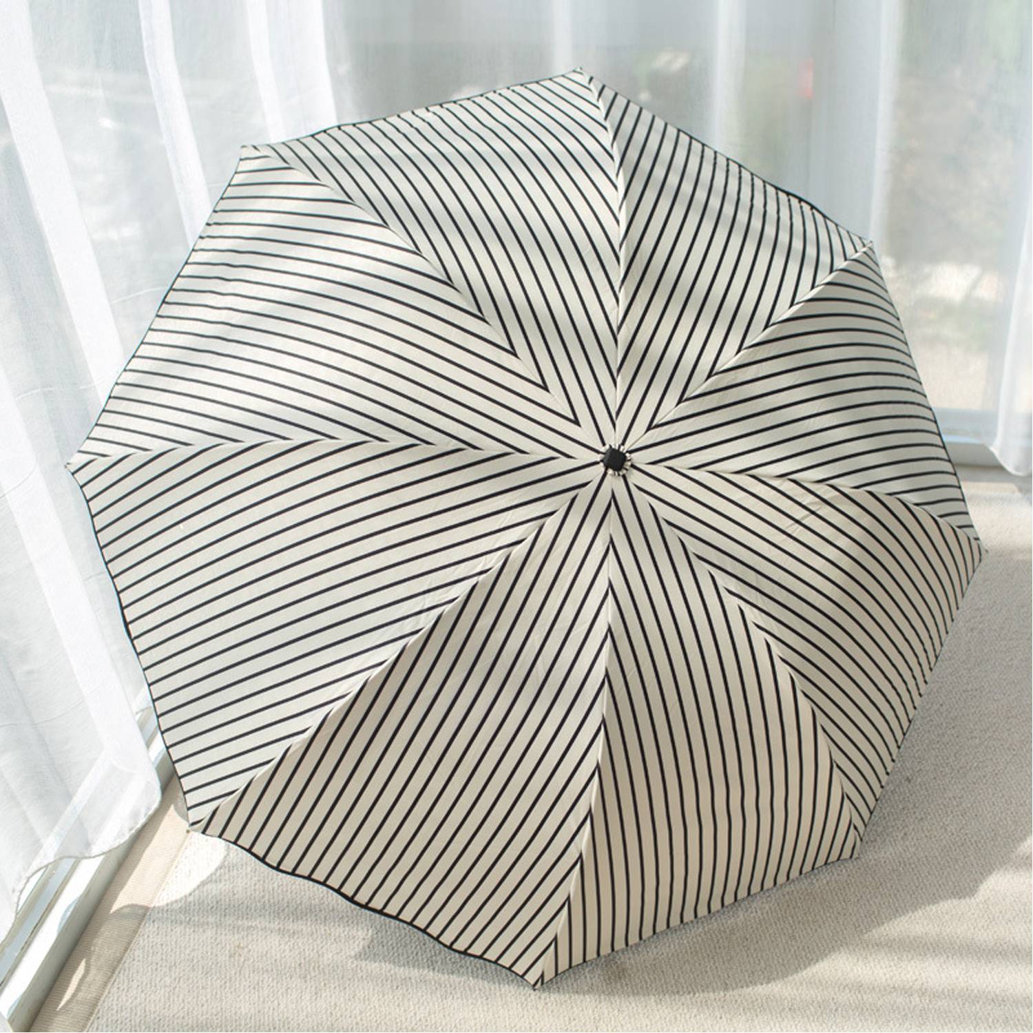 Waterproof UV Protection Automatic Striped Folding Umbrella 7