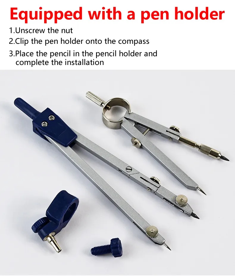 8 Piece Geometry Set for School and Office with Shatterproof Storage Box 2