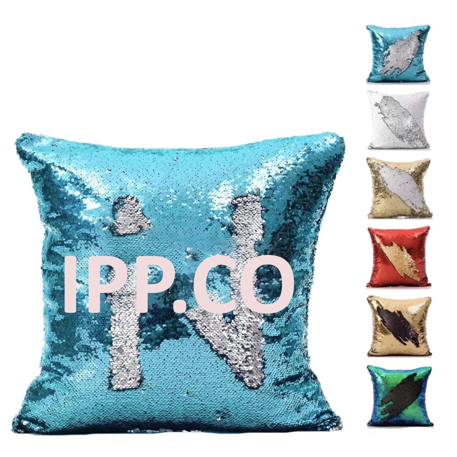 Sequin Throw Pillow Cover Color Changing Reversible 1