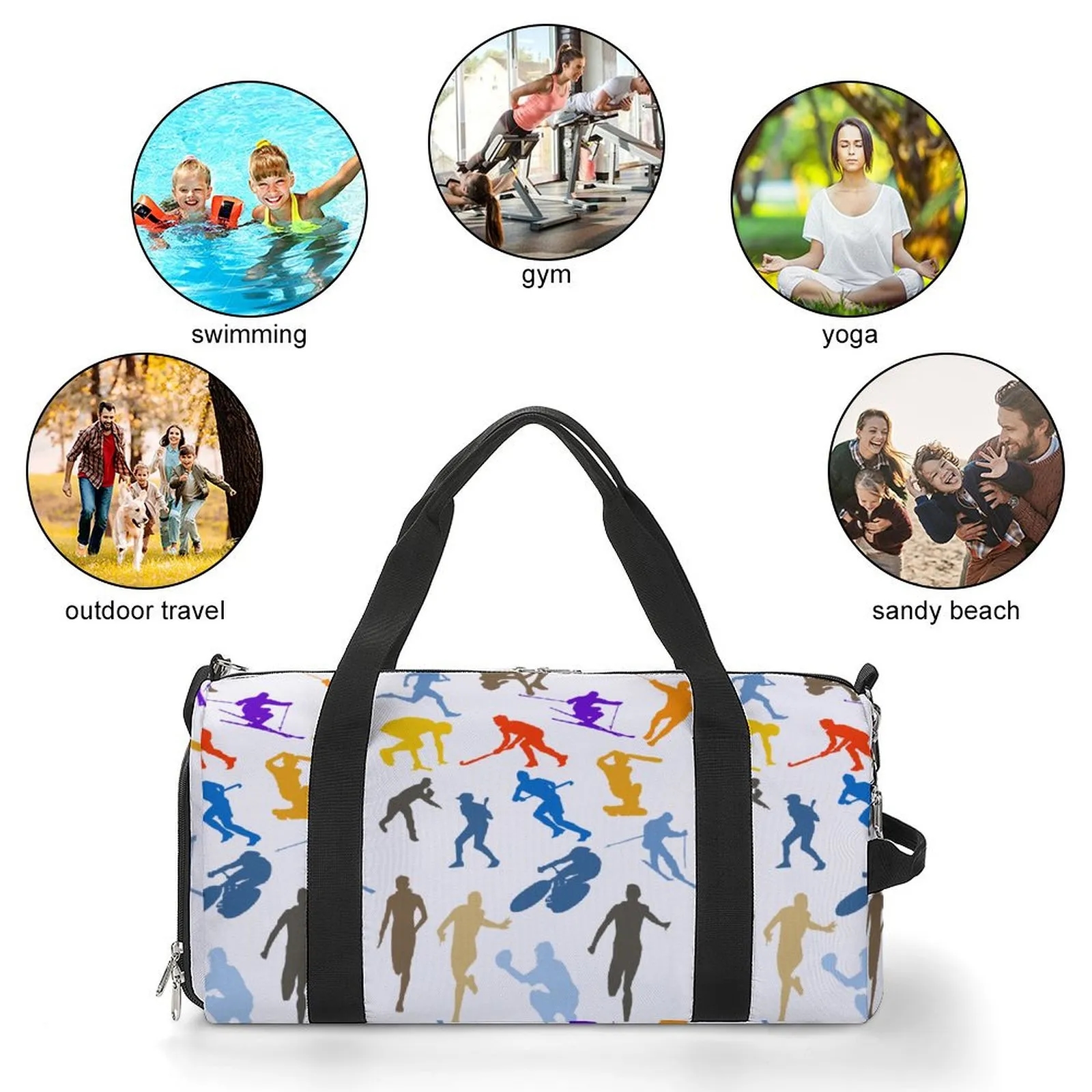 Custom Logo Gym Bags Bulk Order High Quality Oxford Cloth Duffle Promotional Giveaway 6